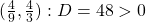 (\frac{4}{9},\frac{4}{3}): D = 48 > 0