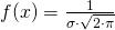 f(x)=\frac{1}{\sigma\cdot\sqrt{2\cdot\pi}}