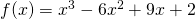 f(x) = x^3 - 6x^2 + 9x + 2