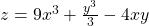 z=9x^3+\frac{y^3}{3}-4xy