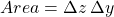 Area=\Delta z \hspace{2pt} \Delta y