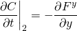 \[{ \frac{\partial C}{\partial t}}\biggr|_2 =-\frac{\partial F^y}{\partial y}\]