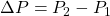 \Delta P = P_2-P_1