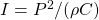 I=P^2/(\rho C)