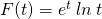 F(t)=e^<t></p>
<p><strong>Example:</strong> Find the derivative of \:ln\:t