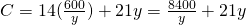 C=14(\frac<600></p>
<p>)+21y=\frac+21y