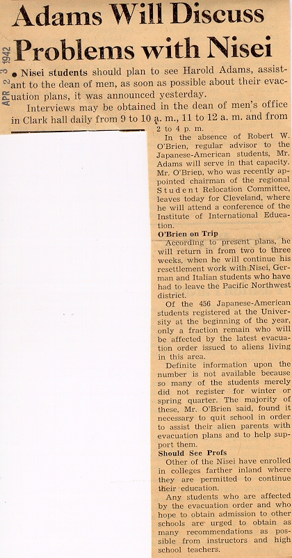UW Daily clipping 23 April 1942