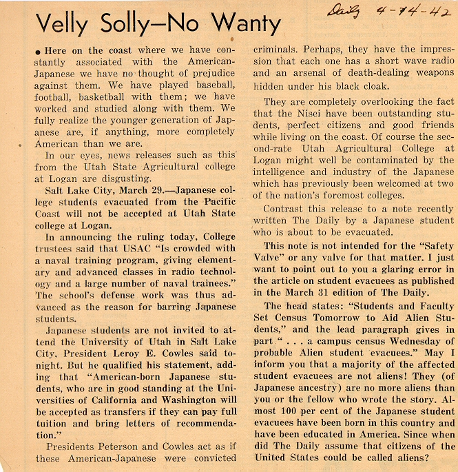 UW Daily clipping 41 April 1942