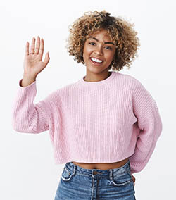 Woman waving