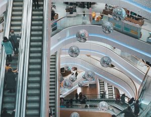 Photo of escalator at a shopping mall