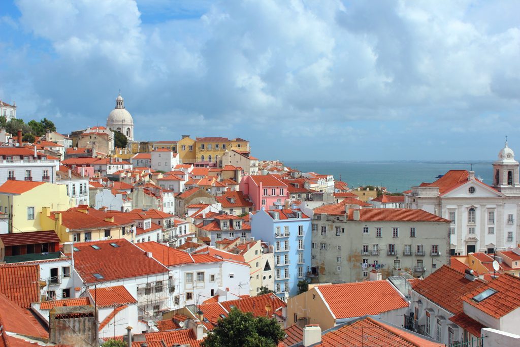 LISBON LISBOA antique town city plano de la cidade. Portugal mapa