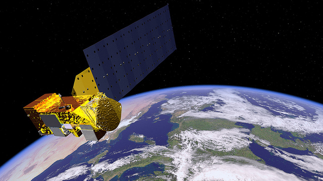 An artist's rendering of NASA's Aqua Satellite