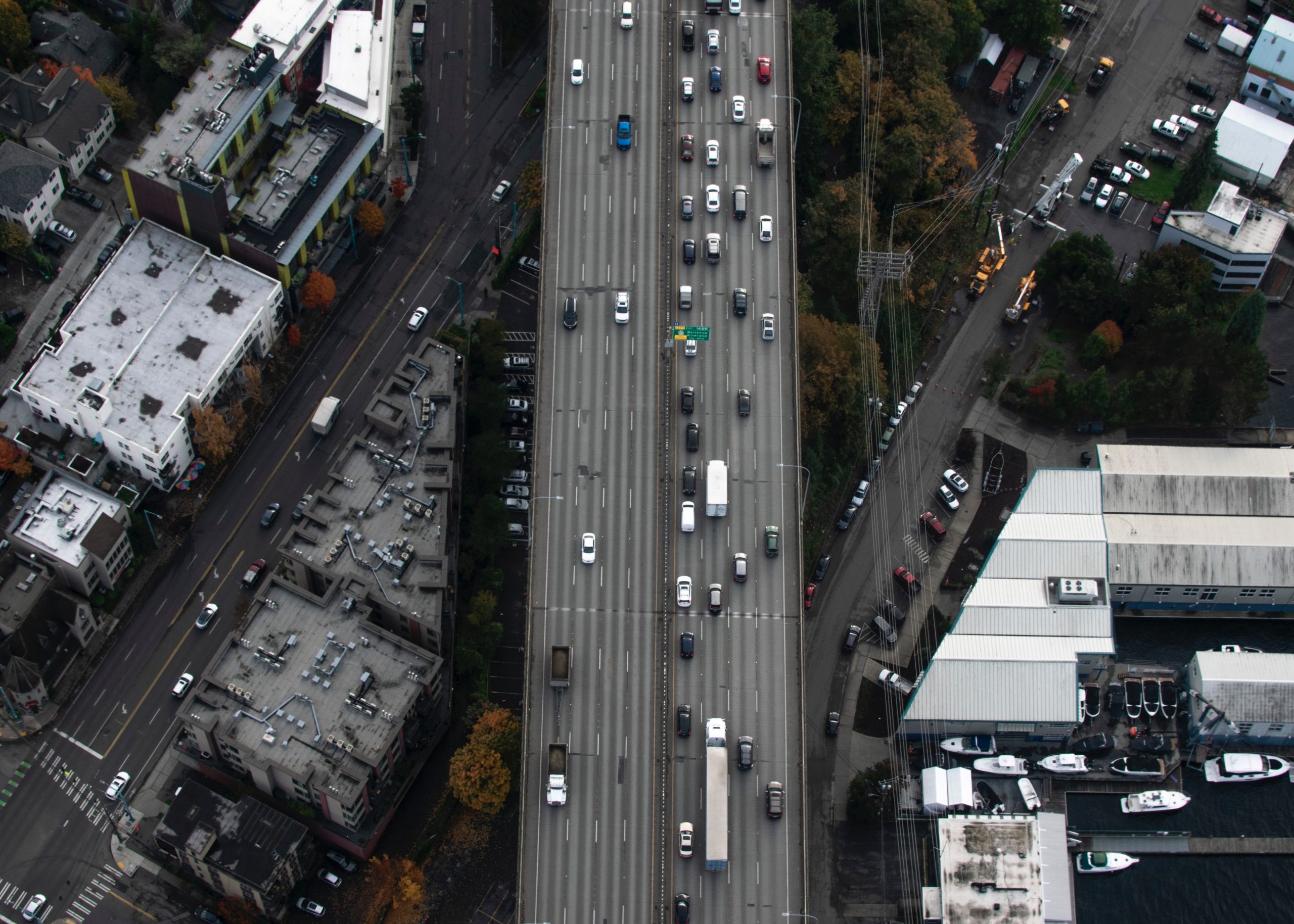 aerial image of the I5 highway