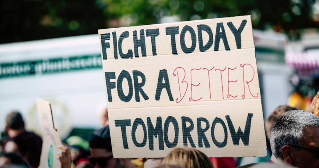 FIGHT FOR A BETTER TOMORROW. Global climate change strike - No Planet B - Global Climate Strike 09-20-2019
