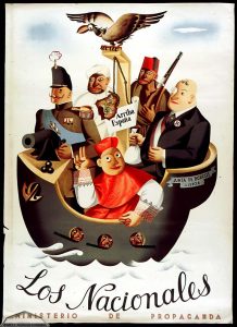 Cartel de propaganda emitido por el ministerio de propaganda en 1936. Su realización está asignada por Juan Antonio Morales, uno de los más importantes artistas durante la Guerra civil español.