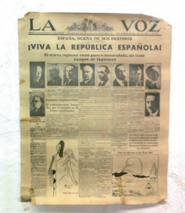 Portada Diario la Voz. Martes, 14 de abril de 1936