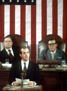 El rey Juan Carlos, en Washington durante un momento de su discurso ante el Congreso de los Estados Unidos el 2 de junio de 1976.EF