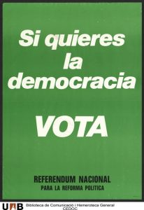 Si quieres la democracia vota : Referéndum Nacional para la Reforma Política