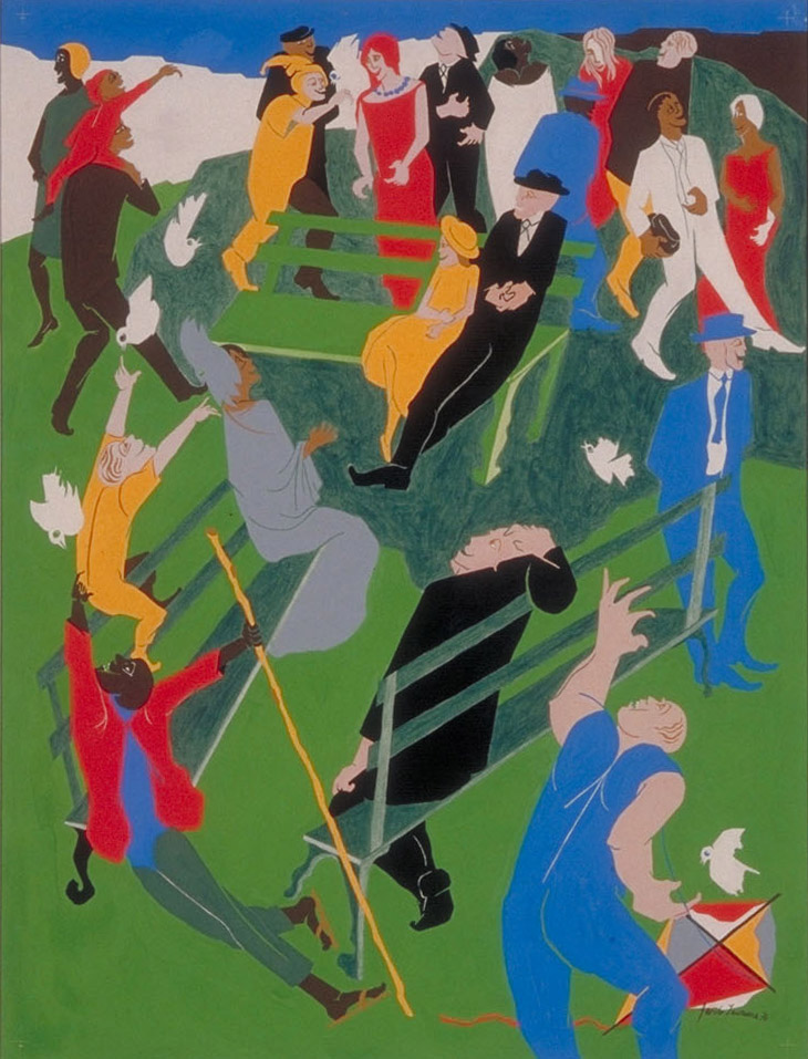 Bumbershoot '76 by Jacob Lawrence, original painted version