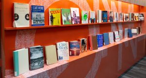 Book display in Odegaard Library