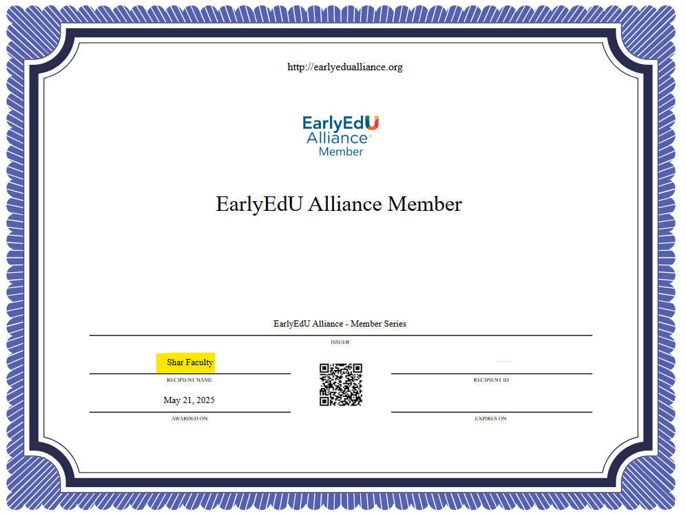 Example badge certificate