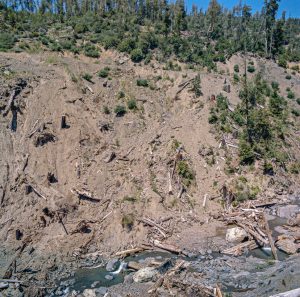 Erosion from logged hillside at 1970