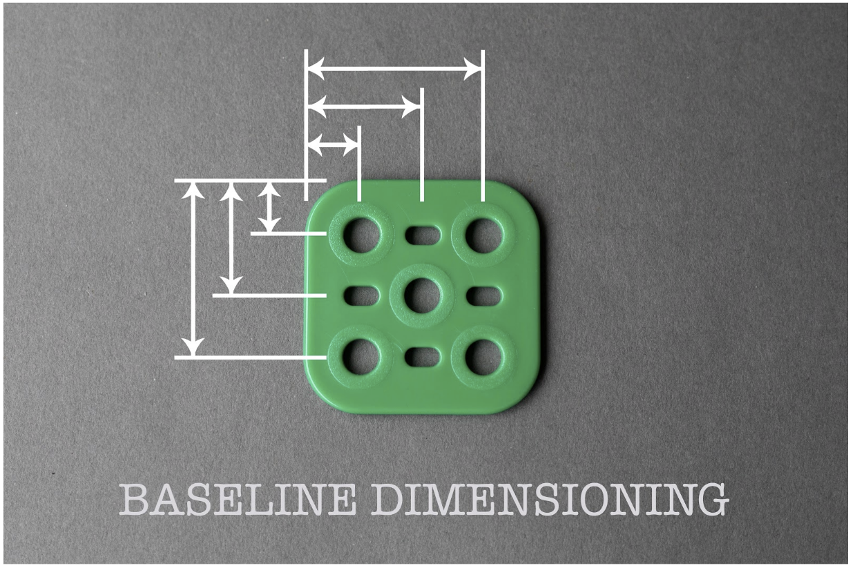 Example of baseline dimensioning