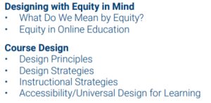 Design with equity and course design table of contents