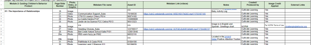 Example Asset Tracking Sheet with modifciations