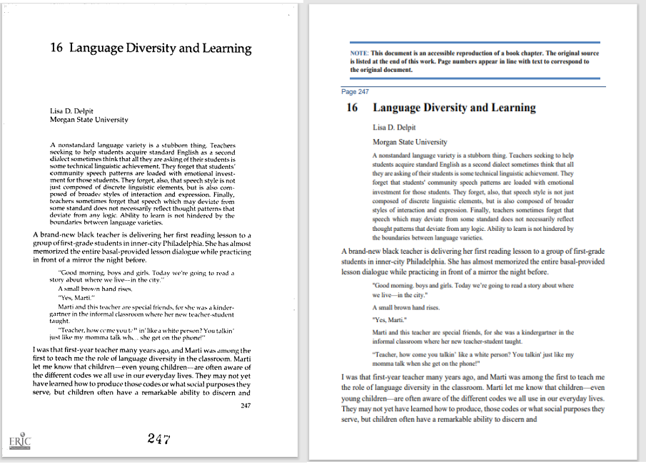 Left is image PDF and right is real-text of the PDF.