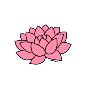 A drawing of a pink lotus.