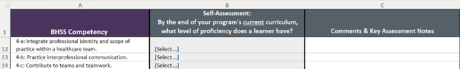 Screenshot of the High-Level Gap Analysis Tool