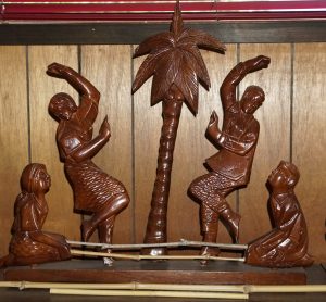 Wooden Depiction of 2 dancers doing Tinikling