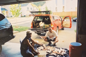 Meloy (Charisse's dad) and his friend post-fishing trip