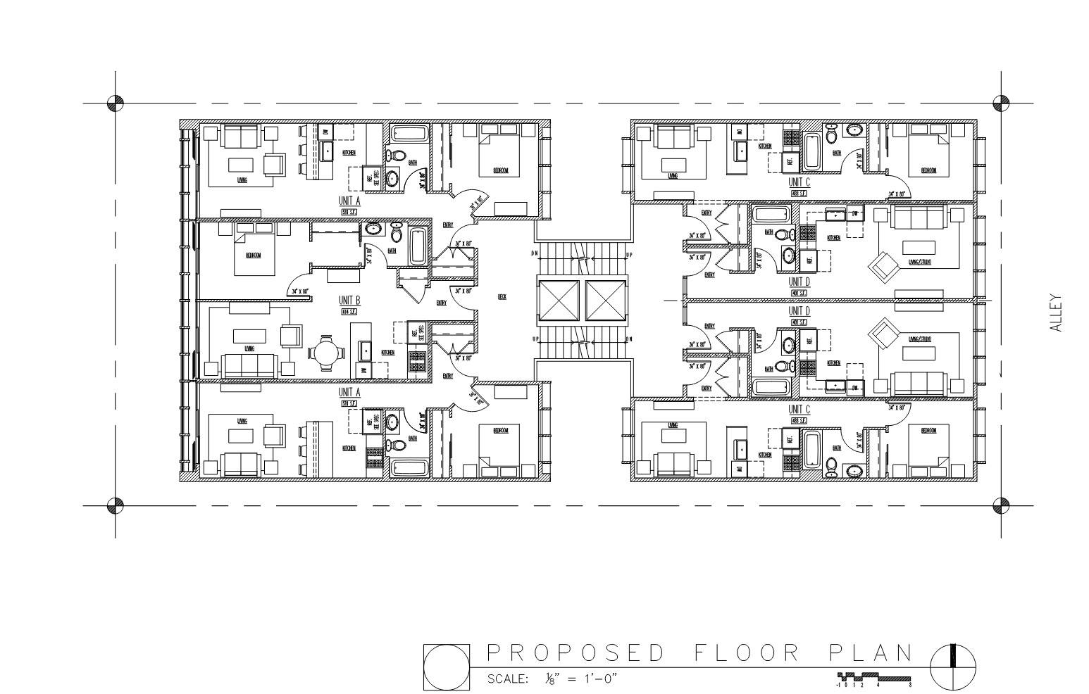 Schematic Design AutoCAD Typical Uint plans.